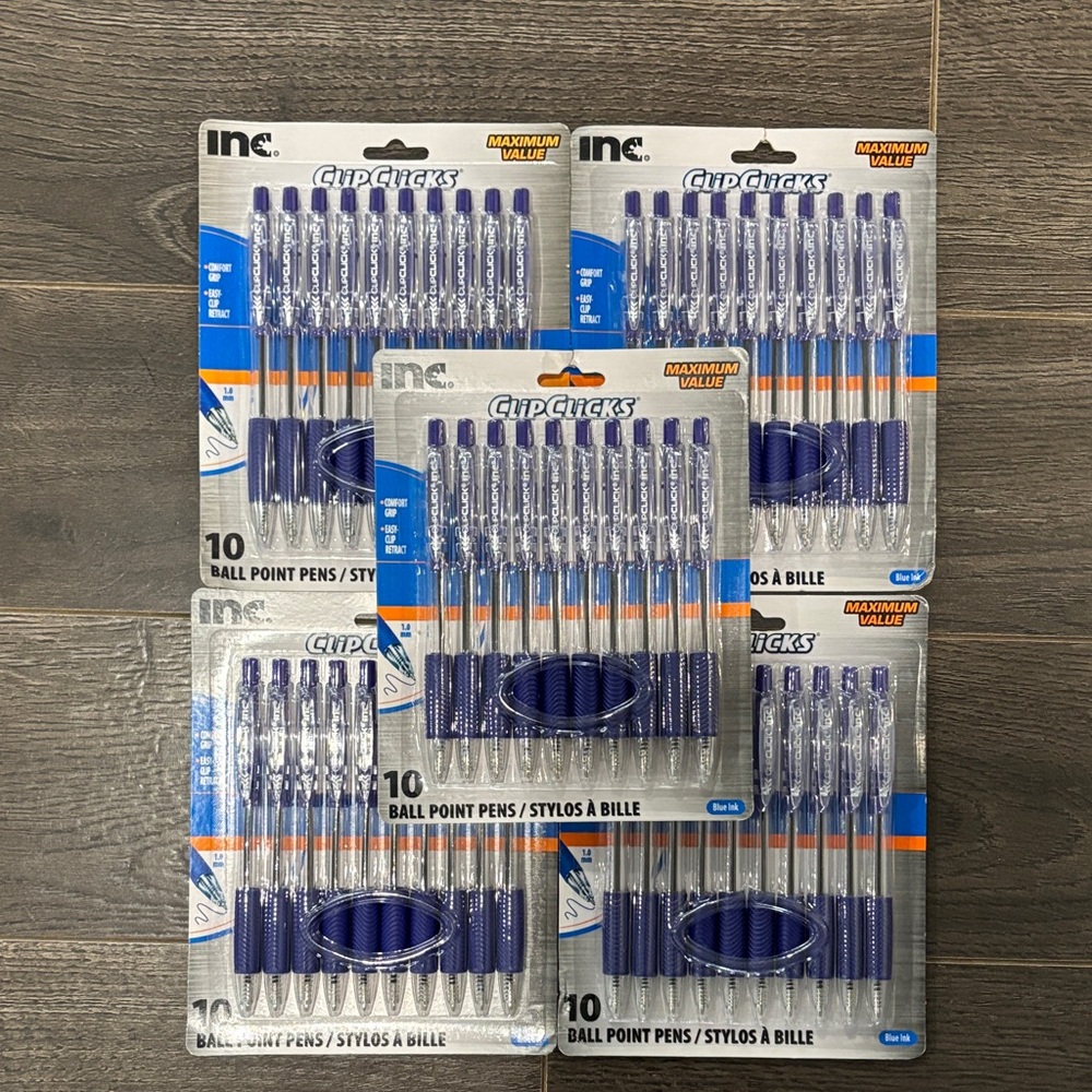 INC International Concepts Blue ClipClicks Ballpoint Pen 50-Pack